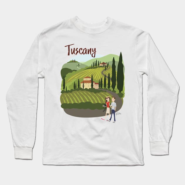 Tuscany Tourists Long Sleeve T-Shirt by PatrickScullin